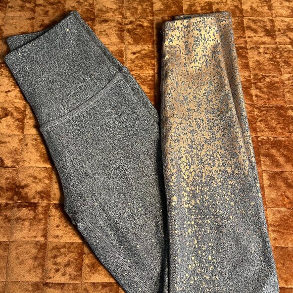 Beyond Yoga Alloy Ombre Speckled Midi Leggings in Grey/Rose Gold Size Small - Picture 1 of 6